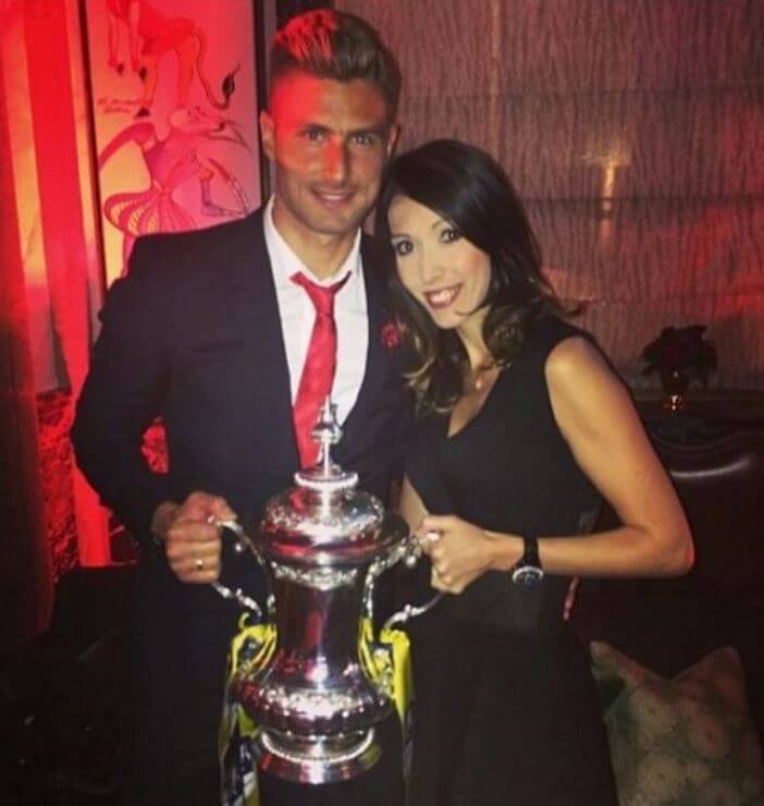 Jennifer Giroud with her husband Olivier Giroud.